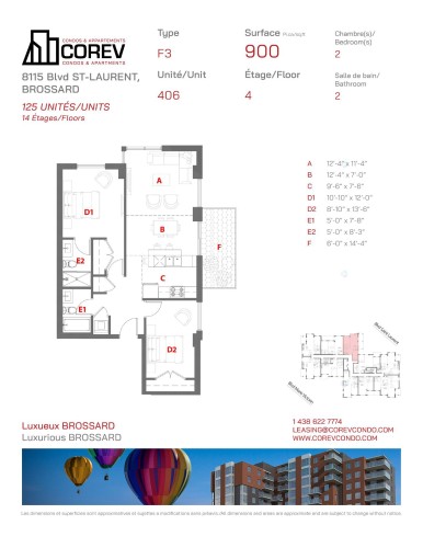 Vue d'ensemble - 406-8115 Boul. St-Laurent, Brossard, QC - Other