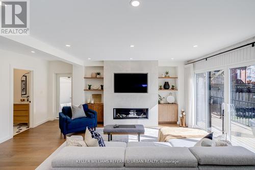 12 Wesley Avenue, Mississauga, ON - Indoor Photo Showing Living Room With Fireplace