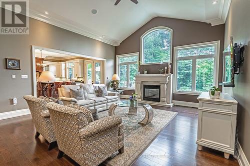 32 Gallagher Crescent, Springwater, ON - Indoor Photo Showing Living Room With Fireplace