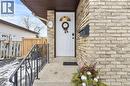 Doorway to property with stone siding - 40 Bula Drive, St. Catharines, ON  - Outdoor With Exterior 