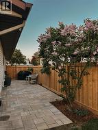 Fenced backyard featuring a patio and grilling area - 