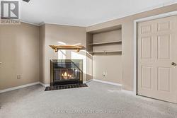 Wood burning fireplace in Basement Family Room - 
