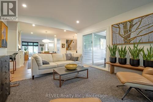 family room at rear of home - 74 Montgomery Road, Welland (N. Welland), ON - Indoor Photo Showing Living Room