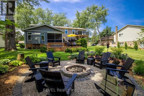 cozy fire pit - 74 Montgomery Road, Welland (N. Welland), ON - Outdoor With Deck Patio Veranda