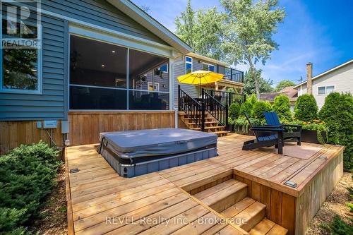 built in hot tub - 74 Montgomery Road, Welland (N. Welland), ON - Outdoor With Deck Patio Veranda With Exterior