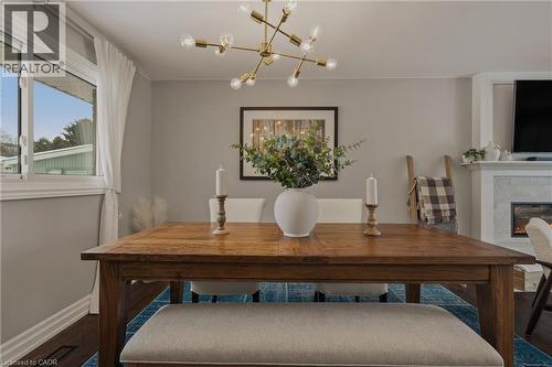 2424 Eileen Drive, Burlington, ON - Indoor Photo Showing Dining Room With Fireplace