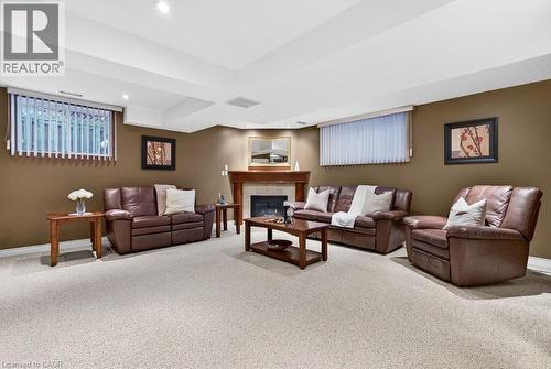 128 Nugent Drive, Hamilton, ON - Indoor With Fireplace