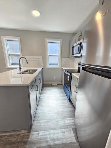 8069-8073  Cedric Mah Rd, Edmonton, AB - Indoor Photo Showing Kitchen With Double Sink