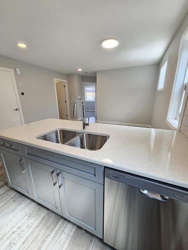 8069-8073  Cedric Mah Rd, Edmonton, AB - Indoor Photo Showing Kitchen With Double Sink