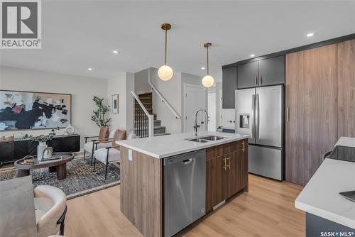 138 155 Mcfaull Way, Saskatoon, SK - Indoor Photo Showing Kitchen With Double Sink With Upgraded Kitchen