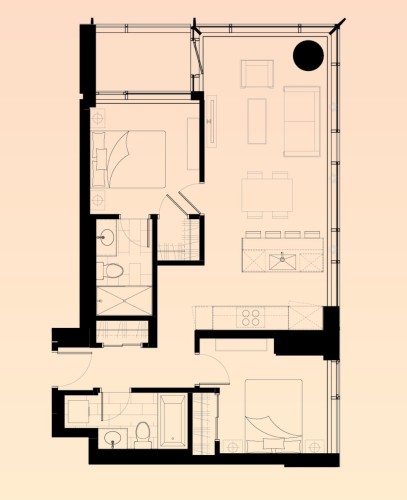 Plan (croquis) - 2205-1020 Rue De La Montagne, Montréal (Ville-Marie), QC - Other