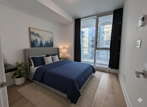 Chambre à coucher principale - 2205-1020 Rue De La Montagne, Montréal (Ville-Marie), QC - Indoor Photo Showing Bedroom