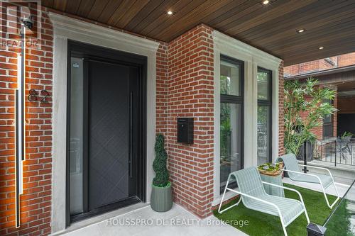 Flagstone Patio & Custom Front Door W Side Light - 82 Major Street, Toronto, ON - Outdoor With Deck Patio Veranda With Exterior