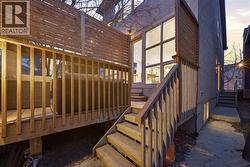 Stairs from back yard space to deck - 