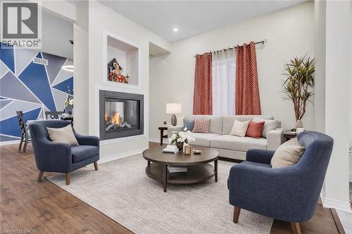 Virtual staging - 438 Blair Creek Drive, Kitchener, ON - Indoor Photo Showing Living Room With Fireplace