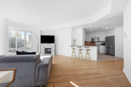 Salon - 1401A-2000 Rue Drummond, Montréal (Ville-Marie), QC - Indoor Photo Showing Living Room With Fireplace
