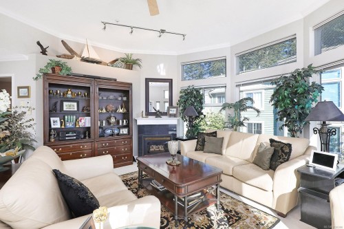 206-2275 Comox Ave, Comox, BC - Indoor Photo Showing Living Room With Fireplace