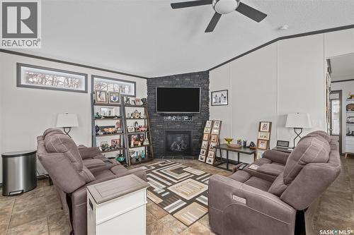 320 B Avenue, Shellbrook Rm No. 493, SK - Indoor Photo Showing Living Room With Fireplace