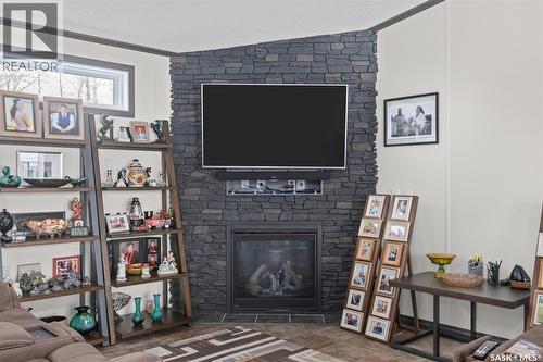 320 B Avenue, Shellbrook Rm No. 493, SK - Indoor Photo Showing Living Room With Fireplace