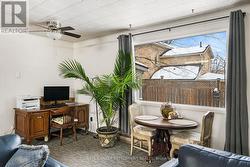 Office space and casual dining area in family room - 