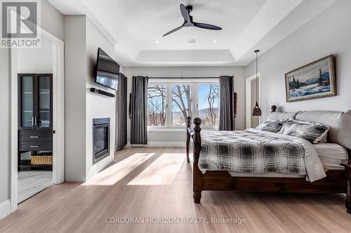 111 Grand Ridge Drive, Cambridge, ON - Indoor Photo Showing Bedroom With Fireplace