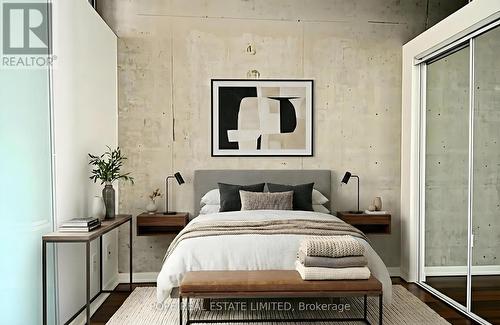 Virtual Staging - Bedroom - 312 - 38 Joe Shuster Way, Toronto, ON - Indoor Photo Showing Bedroom