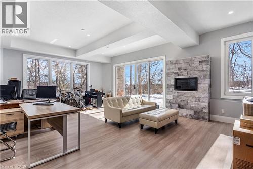 111 Grand Ridge Drive, Cambridge, ON - Indoor Photo Showing Other Room With Fireplace