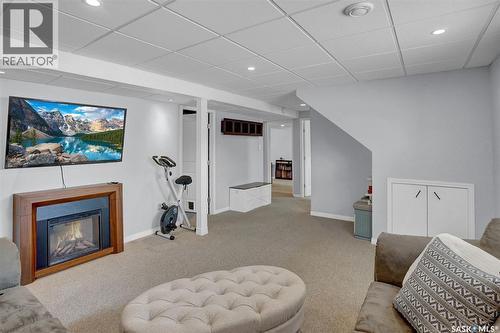1245 Runciman Crescent N, Regina, SK - Indoor With Fireplace