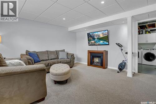 1245 Runciman Crescent N, Regina, SK - Indoor With Fireplace