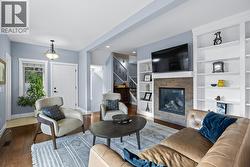 Living room with gas fireplace - 