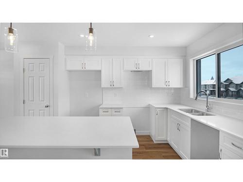 109 Nerine Cr, St. Albert, AB - Indoor Photo Showing Kitchen With Double Sink