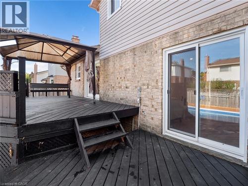 Wooden terrace with a gazebo - 24 Keefer Road, Thorold, ON - Outdoor With Deck Patio Veranda With Exterior