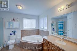 Primary has soaker tub and sep shower - 