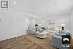 virtually staged basement family room - 