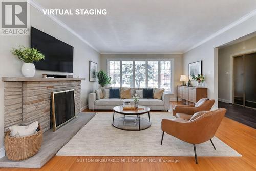 15 Manorhampton Drive, Toronto, ON - Indoor Photo Showing Living Room With Fireplace