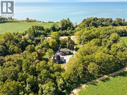 Aerial view of property and surrounding area featuring a nearby body of water - 115 Lakeshore Road, Port Burwell, ON - Outdoor With View