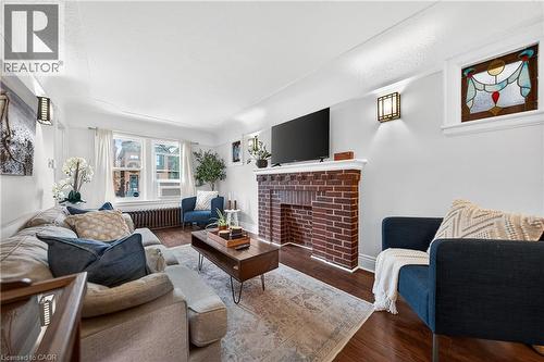 447 Herkimer Street, Hamilton, ON - Indoor Photo Showing Living Room With Fireplace