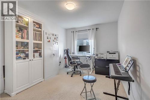 Home office featuring light colored carpet and baseboards - 29 Bellhouse Avenue, Brantford, ON - Indoor Photo Showing Office