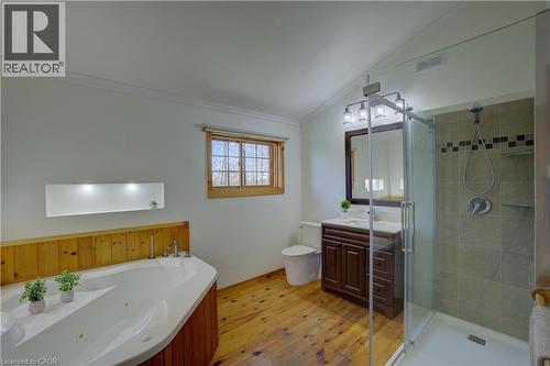4pc washroom with jacuzzi soaker tub - 802080 Grey Road 40, Chatsworth (Twp), ON - Indoor Photo Showing Bathroom