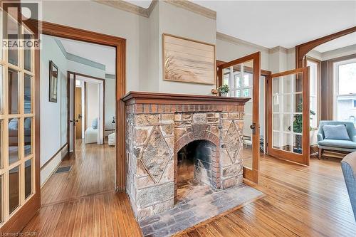 7 Greenock Street E, Port Dover, ON - Indoor Photo Showing Living Room With Fireplace