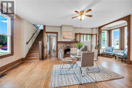7 Greenock Street E, Port Dover, ON - Indoor Photo Showing Living Room With Fireplace