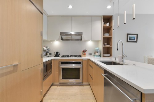 211-1033 Cook St, Victoria, BC - Indoor Photo Showing Kitchen With Upgraded Kitchen