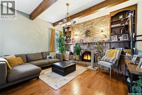 2402 Truesdale Drive, Regina, SK - Indoor Photo Showing Living Room With Fireplace