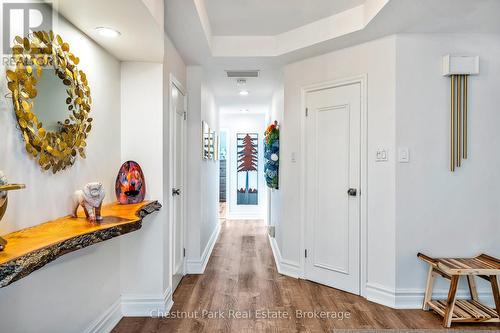Front foyer with hallway to bedrooms & bathrooms - 1001 - 24 Ramblings Way, Collingwood, ON - Indoor Photo Showing Other Room