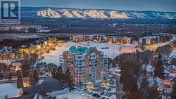 View of the ski hills at night - 
