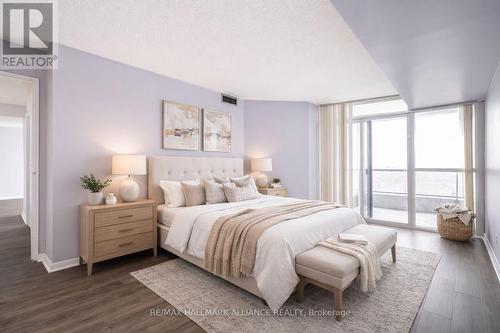 Virtually staged for illustrative purposes - 707 - 3 Rowntree Road, Toronto, ON - Indoor Photo Showing Bedroom