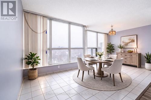 Virtually staged for illustrative purposes - 707 - 3 Rowntree Road, Toronto, ON - Indoor Photo Showing Dining Room