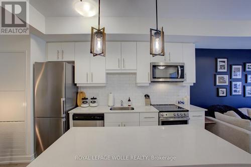 #208 - 243 Northfield Drive E, Waterloo, ON - Indoor Photo Showing Kitchen With Stainless Steel Kitchen With Upgraded Kitchen