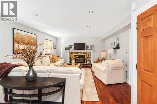 92 Auchmar Road, Hamilton, ON - Indoor Photo Showing Living Room With Fireplace