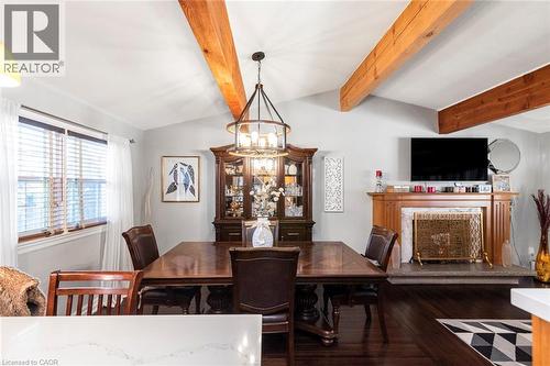 92 Auchmar Road, Hamilton, ON - Indoor Photo Showing Dining Room With Fireplace